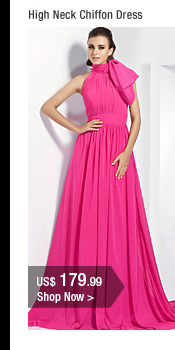 High Neck Chiffon Dress
