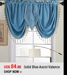 Solid Blue Ascot Valance