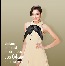 Vintage Contrast Color Dress