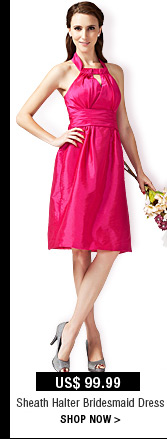 Sheath Halter Bridesmaid Dress