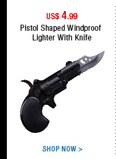 Pistol Shaped Windproof Lighter With Knife