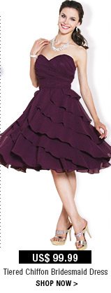 Tiered Chiffon Bridesmaid Dress