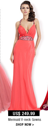 Mermaid V-neck Gowns