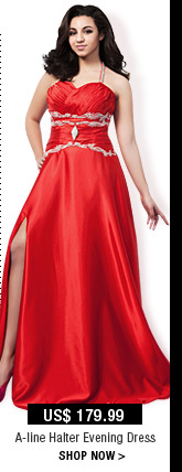 A-line Halter Evening Dress