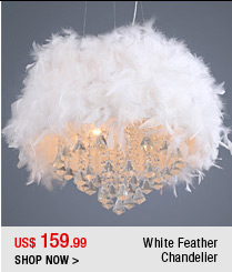 White Feather Chandelier