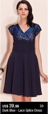 Dark Blue - Lace Splice Dress