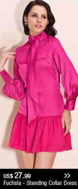 Fuchsia - Standing Collar Dress