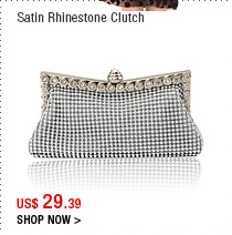 Satin Rhinestone Clutch