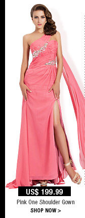 Pink One Shoulder Gown