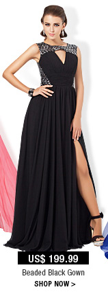 Beaded Black Gown