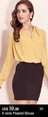 V-neck Pleated Blouse