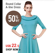 Round Collar A-Line Dress