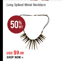 Long Spiked Metal Necklace