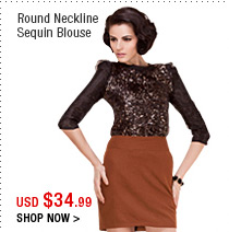 Round Neckline Sequin Blouse