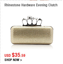 Rhinestone Hardware Evening Clutch