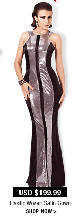 Elastic Woven Satin Gown