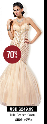 Tulle Beaded Gown