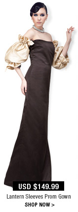 Lantern Sleeves Prom Gown