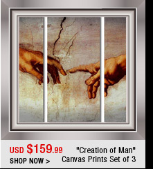 "Creation of Man" Canvas Prints Set of 3