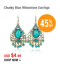 Chunky Blue Rhinestone Earrings