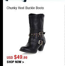 Chunky Heel Buckle Boots