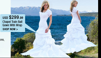 Chapel Train Ball Gown + Wrap