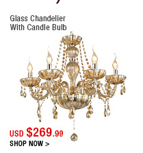 Glass Chandelier With Candle Bulb