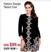 Pattern Design Tweed Coat