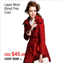 Lapel Wool Blend Pea Coat