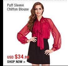 Puff Sleeve Chiffon Blouse
