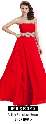 A-line Strapless Gown
