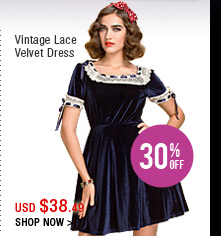 Vintage Lace Velvet Dress