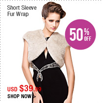 Short Sleeves Fur Wrap