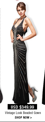 Vintage Look Beaded Gown