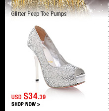 Glitter Peep Toe Pumps