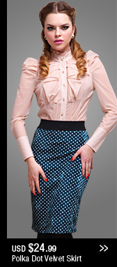 Polka Dot Velvet Skirt