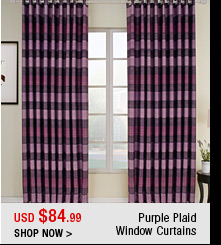 Purple Plaid Window Curtains