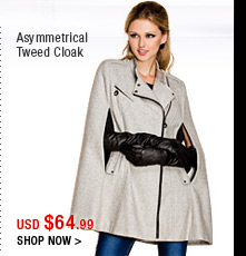 Asymmetrical Tweed Cloak