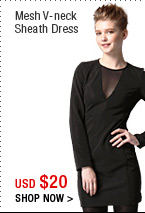 Mesh V-neck Sheath Dress