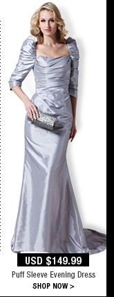 Puff Sleeve Evening Dress