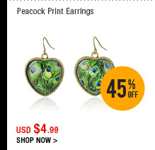 Peacock Print Earrings