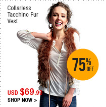 Collarless Tacchino Fur Vest