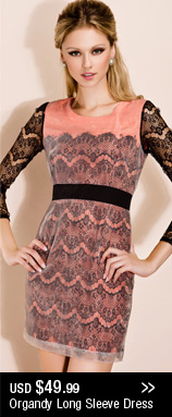 Organdy Long Sleeve Dress