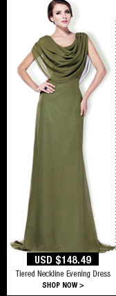 Tiered Neckline Evening Dress