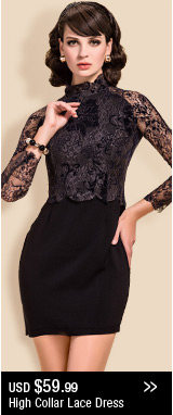 High Collar Lace Dress