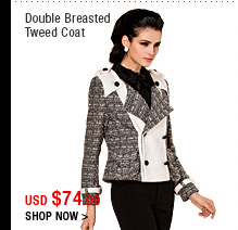 Double Breasted Tweed Coat