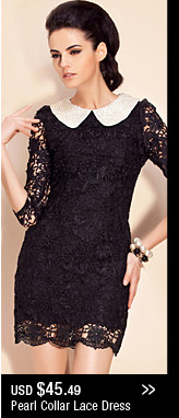 Pearl Collar Lace Dress