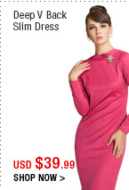 Deep V Back Slim Dress