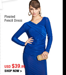 Pleated Pencil Dress