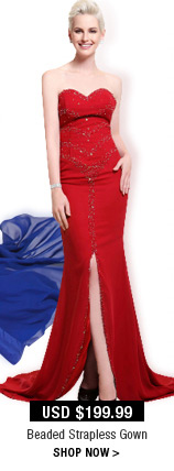 Beaded Strapless Gown